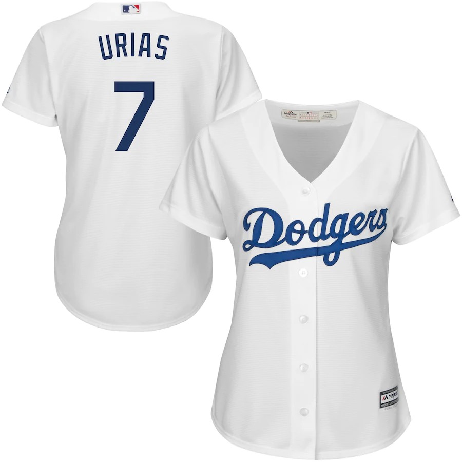 Women Los Angeles Dodgers #7 Julio Urias Men Nike White Road Team MLB Jersey->women mlb jersey->Women Jersey